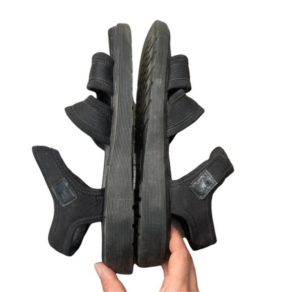 Dr. Martens Airwair Black Fabric/Leather Platform Sandals Unisex 9M/10WPre-Owned - Picture 10 of 12